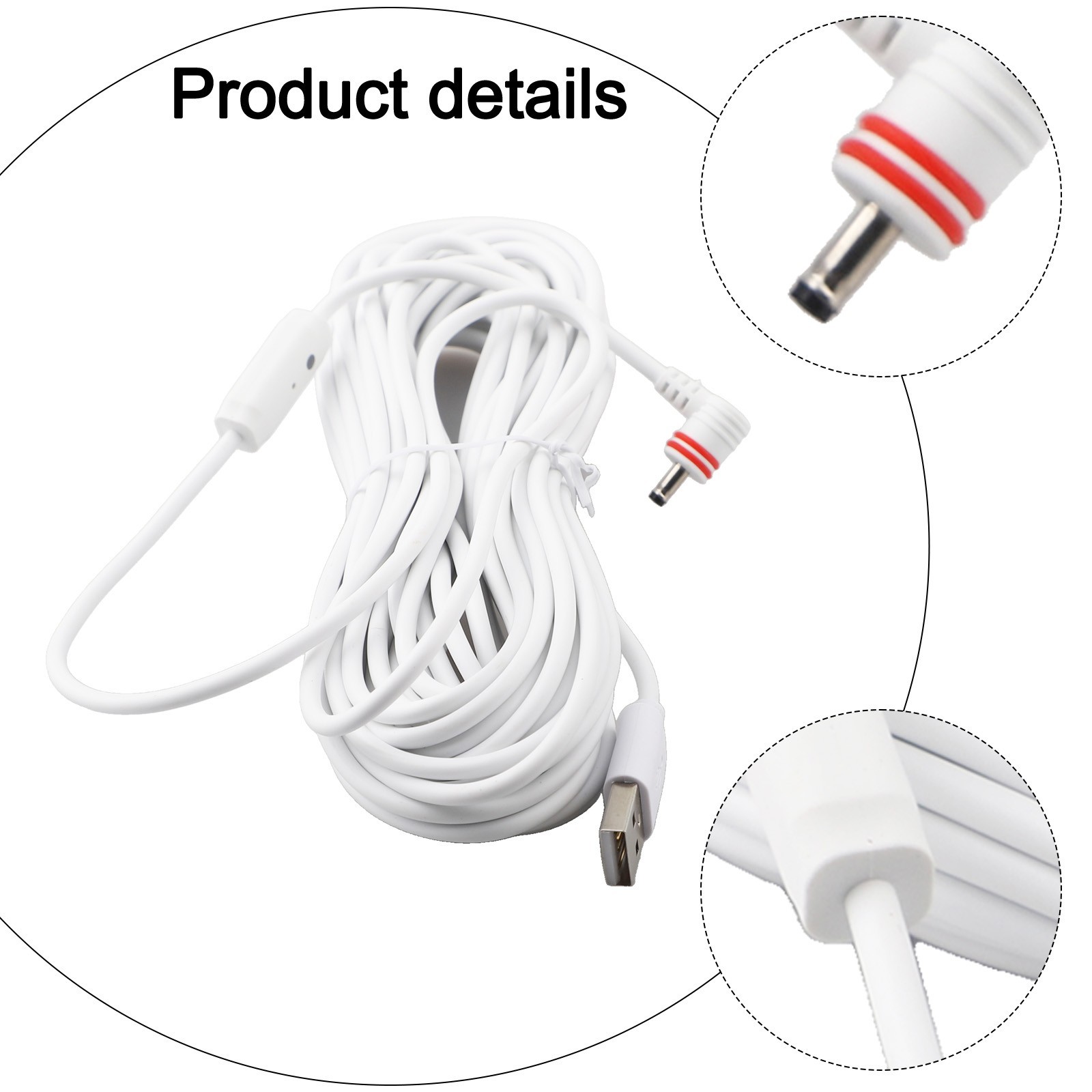 Efficient Charging Power Cable with Adapter for Ring Spotlight Cam Plus