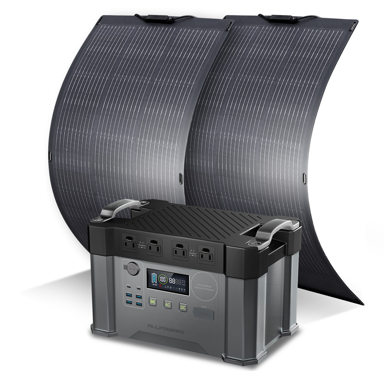 ALLPOWERS 2400W Portable Power Station Generator With 100W Flexible Solar Panels