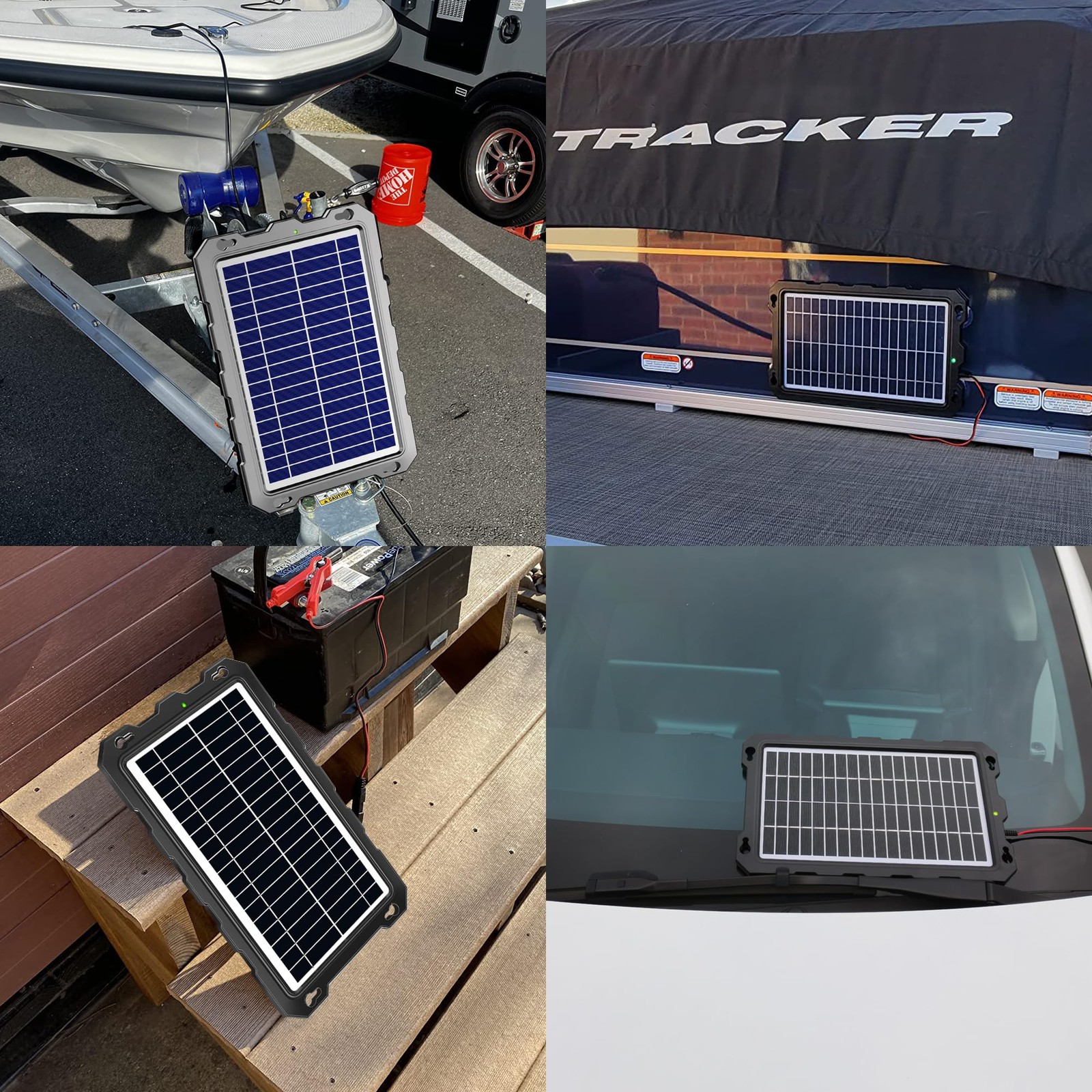 SUNAPEX 12V Solar Trickle Charger – Waterproof 10W Solar Battery Maintainer f…
