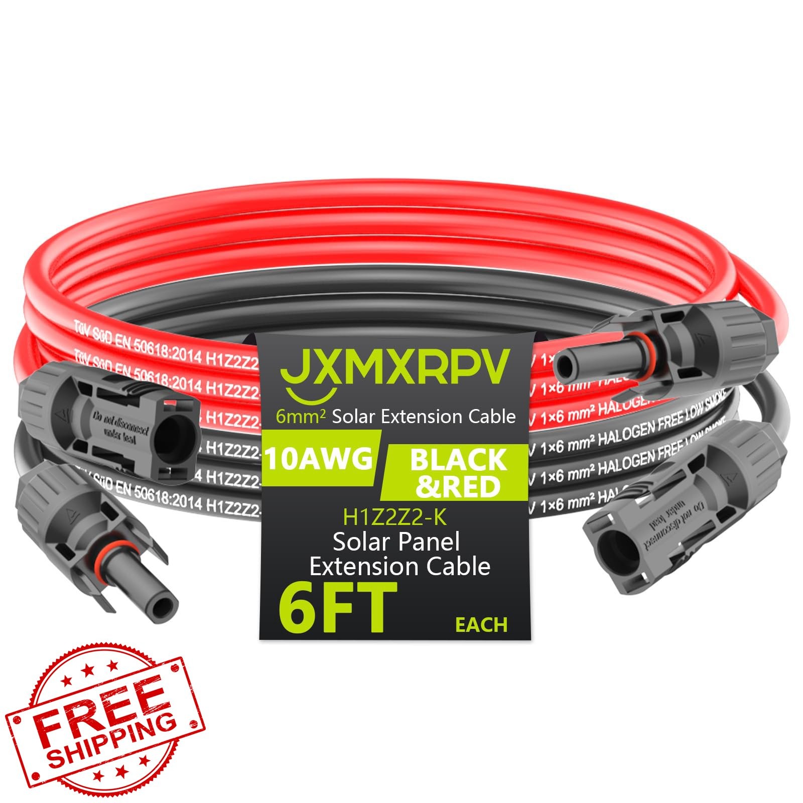 JXMXRPV Solar Extension Cable 6.6FT 10AWG