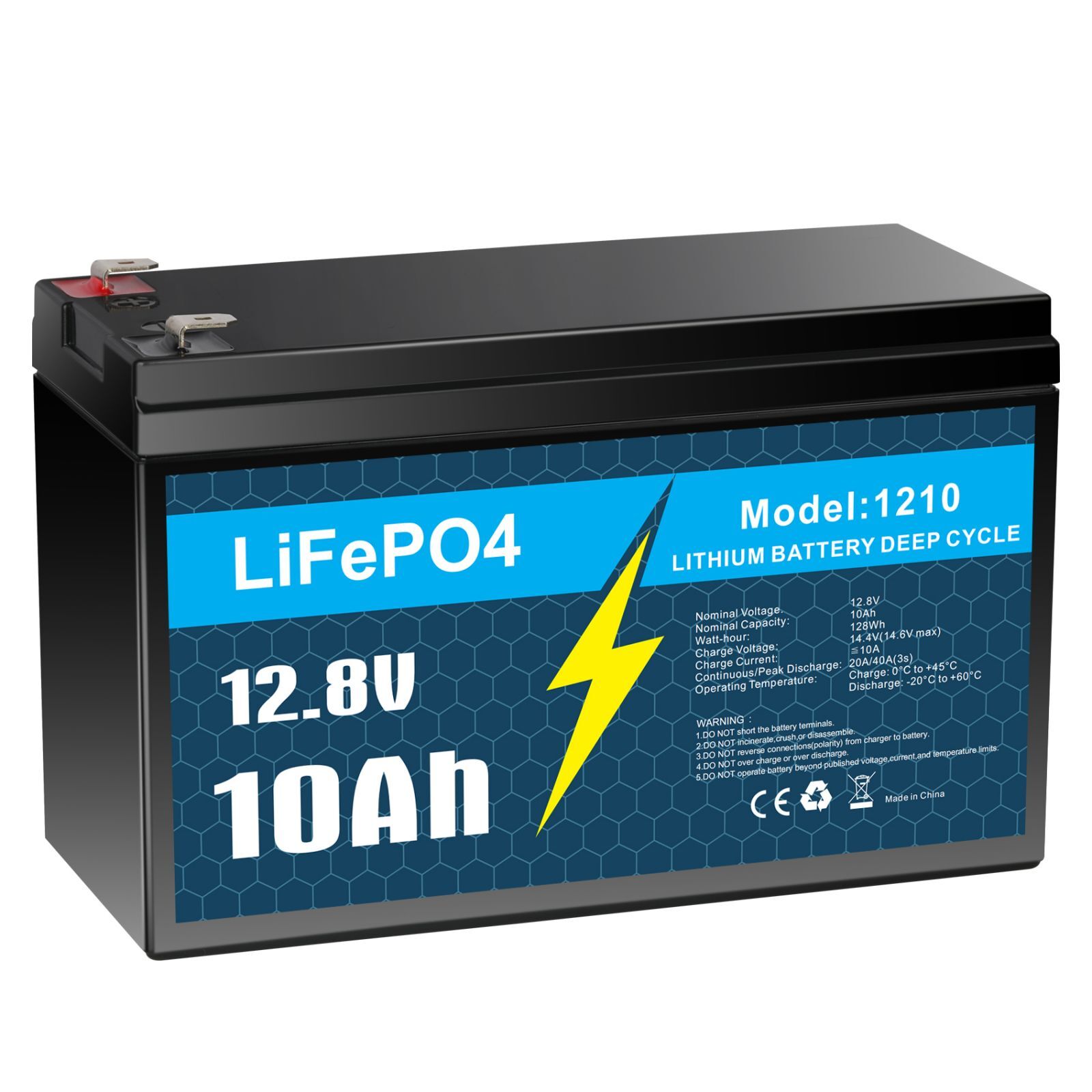 12V 10Ah LiFePO4 Lithium Battery 3000+ Deep Cycle For Fish finder for RV Boat