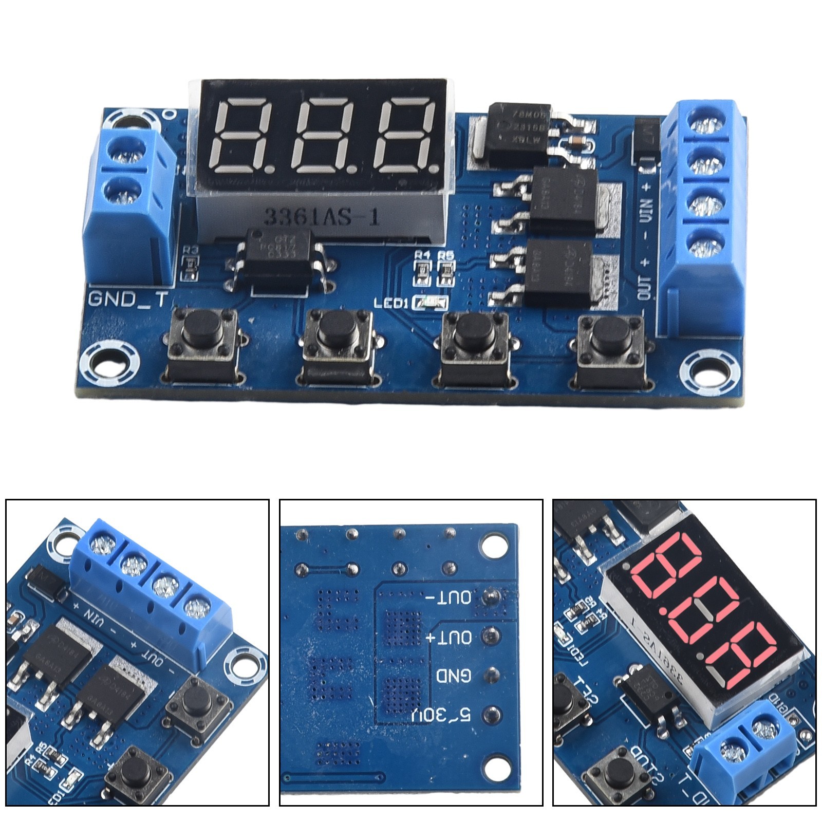 Wide Voltage Input for relay Delay Board Clear Interface Multifunctional Timer