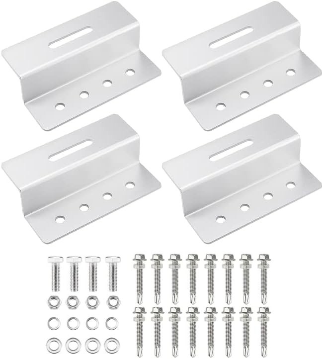 4 Sets of Durable Aluminum Solar Panel Roof Brackets for RV & Yacht Installation