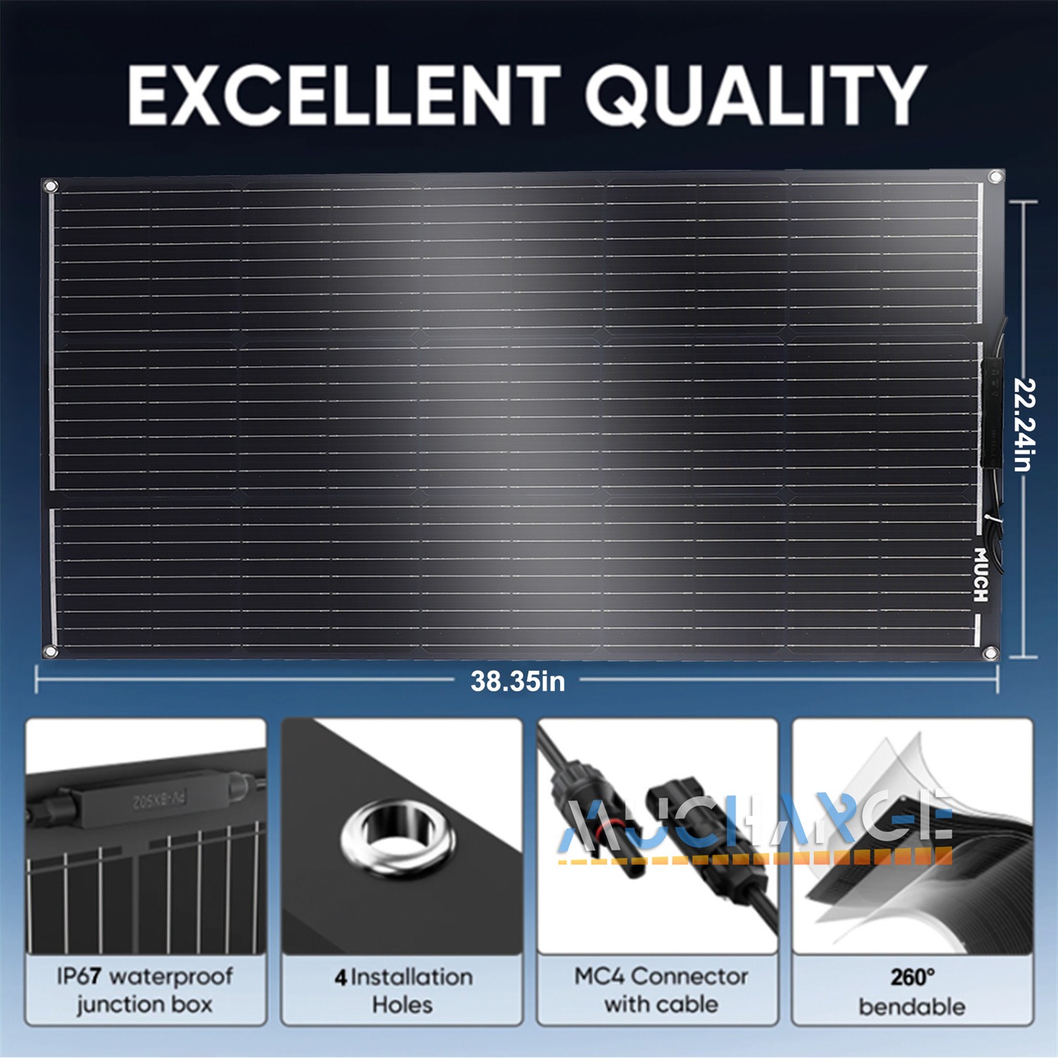 200/400W Flexible Solar Panel Mono Portable Power Camping Home RV Battery Charge