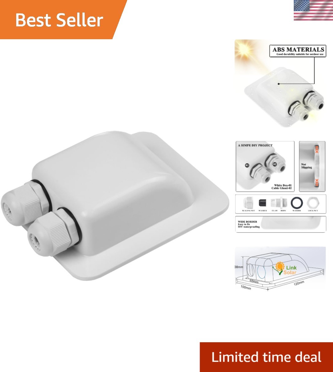 Durable Solar Cable Entry Gland 2mm² to 6mm² with Seals for Easy Installation