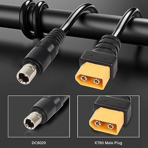 XT60 to 8mm Adapter Cable Bullet Connector 14AWG DC 8020 Power Adapter Cable XT6