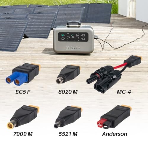 6-in-1 Solar Panel Connector Cable Kit, 14AWG Heavy-Duty Weatherproof 32FT