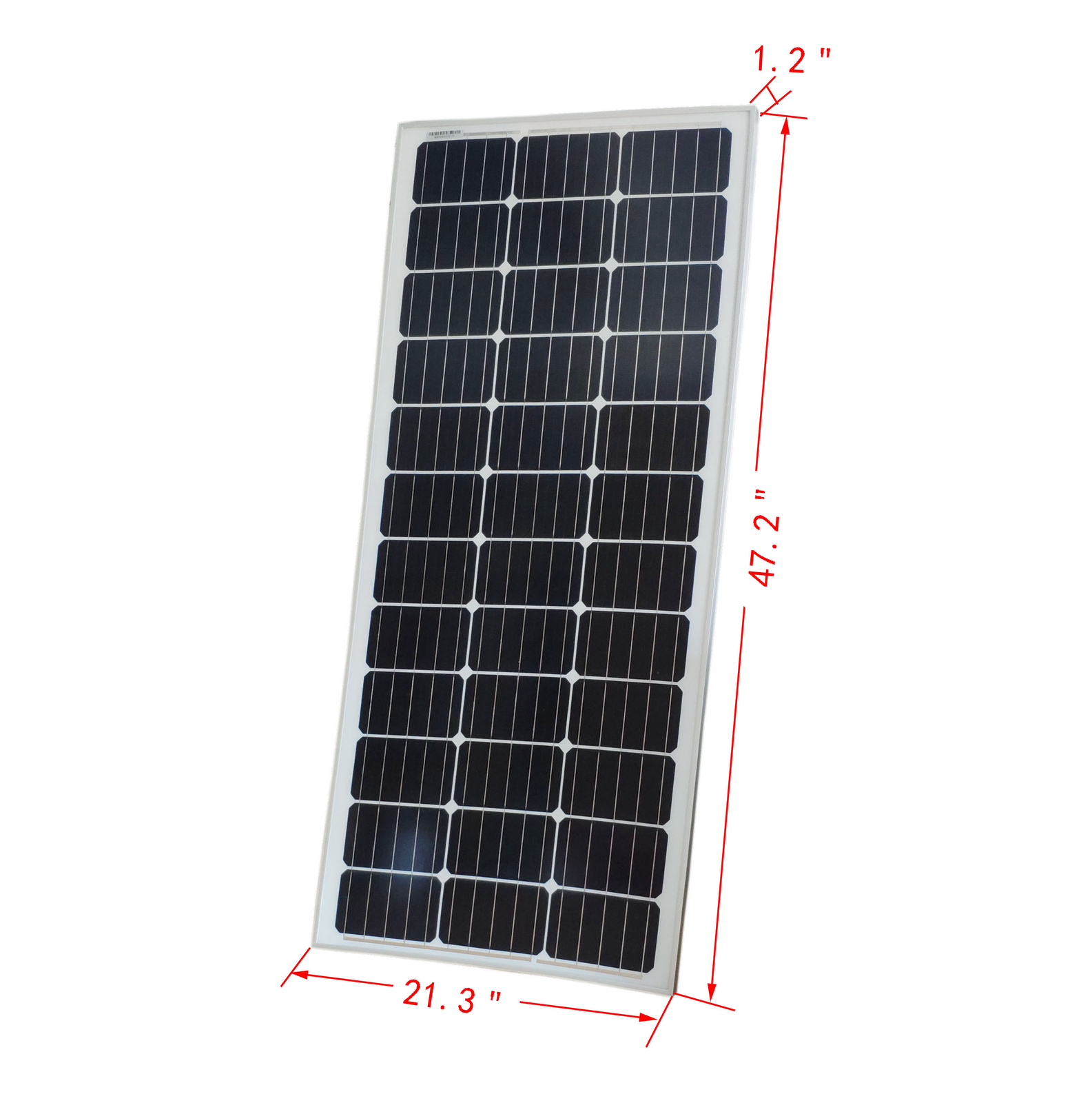 100 Watts 12 Volts Monocrystalline Solar Panel 21X48X1.2″ Solar Panel Offgrid