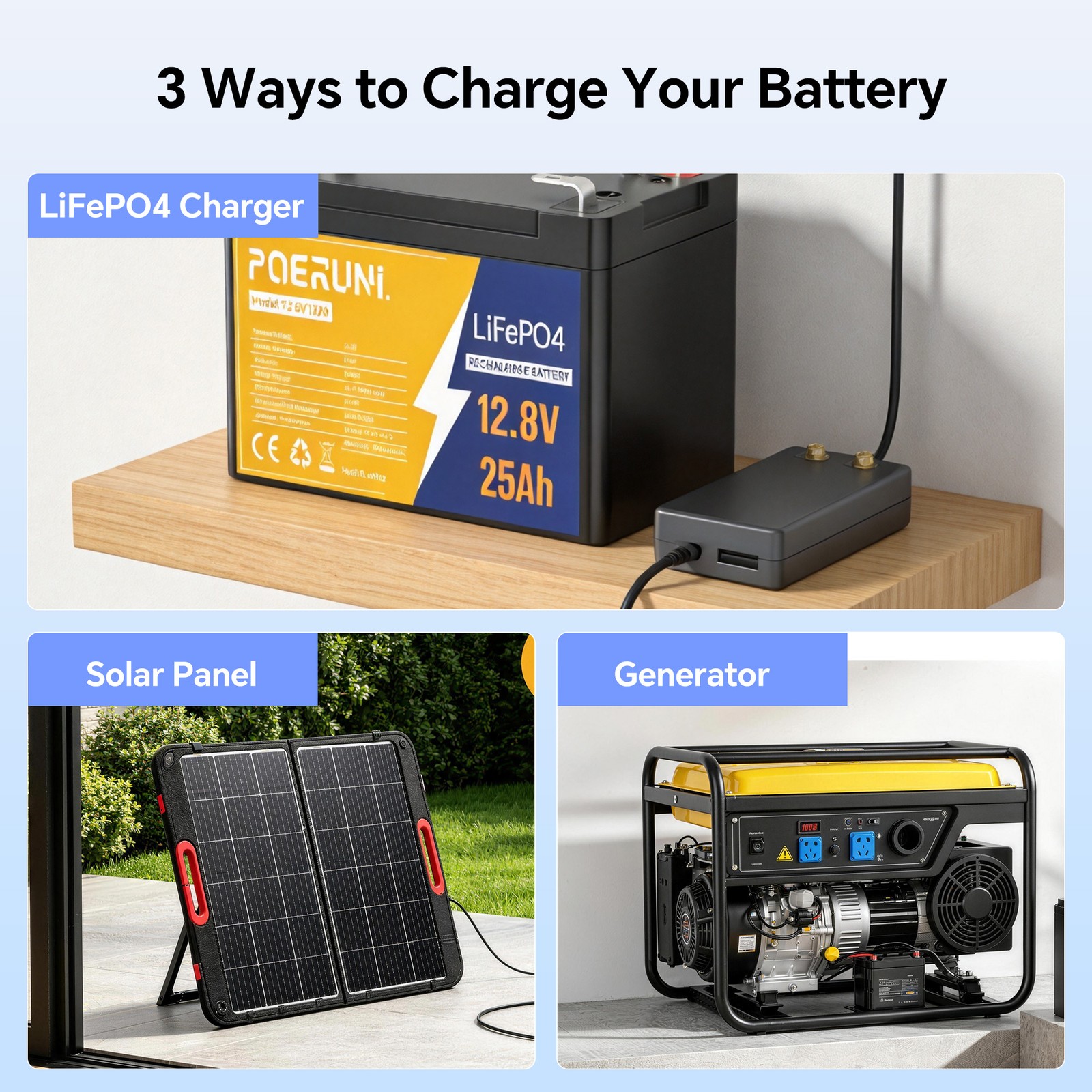 LiFePO4 Lithium Battery 50A 55Ah 12V BMS Deep Cycles for Trolling Motor Solar