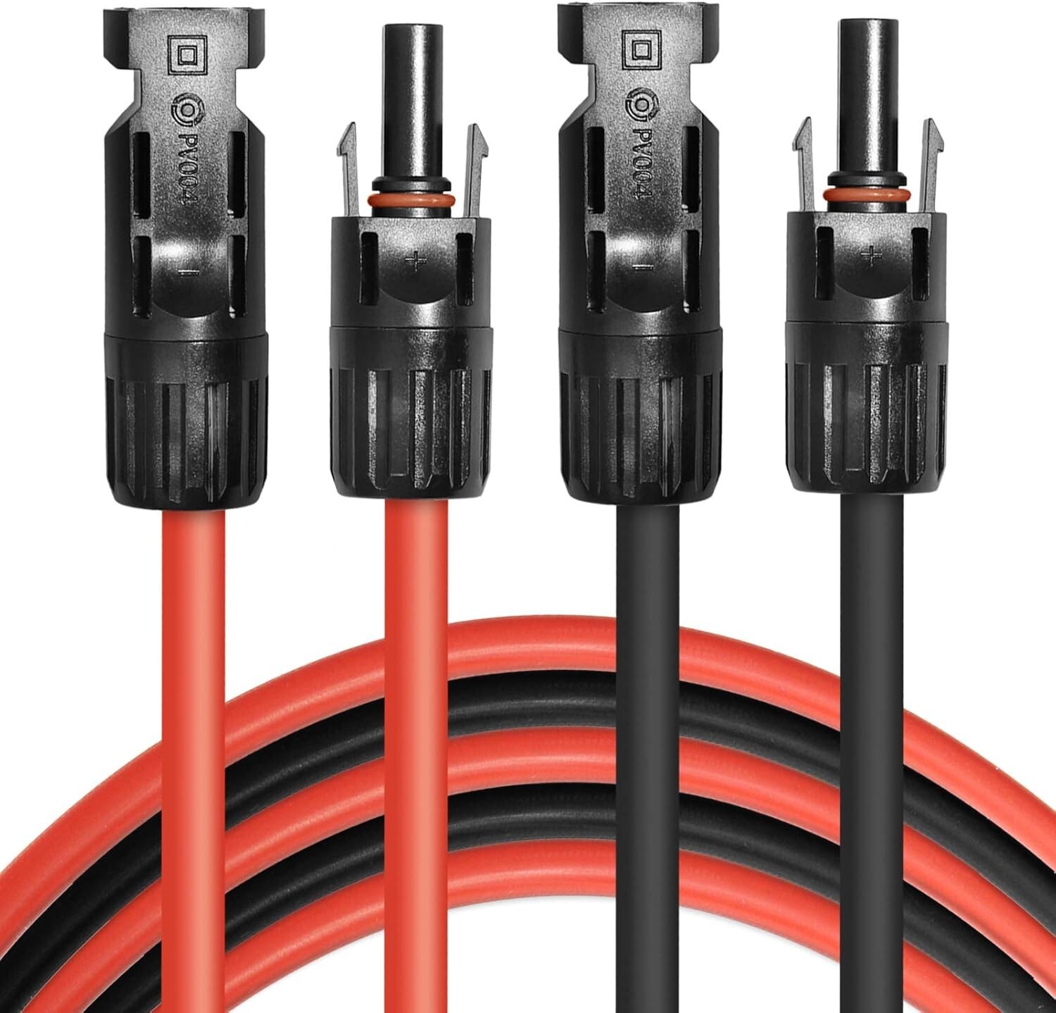 High-Quality 10AWG Solar Extension Cables – Set of 2, 5FT Length, Weatherproof