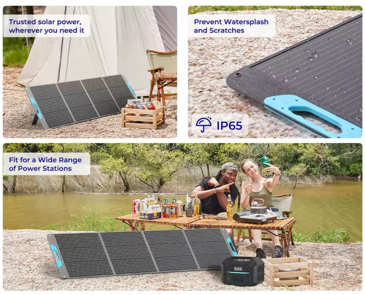 Renogy 200W Portable Solar Panel, IP65 Waterproof Foldable Solar Panel Power New