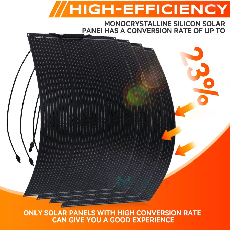 Flexible 400W Mono Solar Panel 12V Power Portable Camping Boat RV Battery Charge