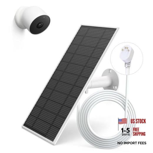 Solar Panel for Google Nest Camera, Upgraded Solar Power Charger for Google
