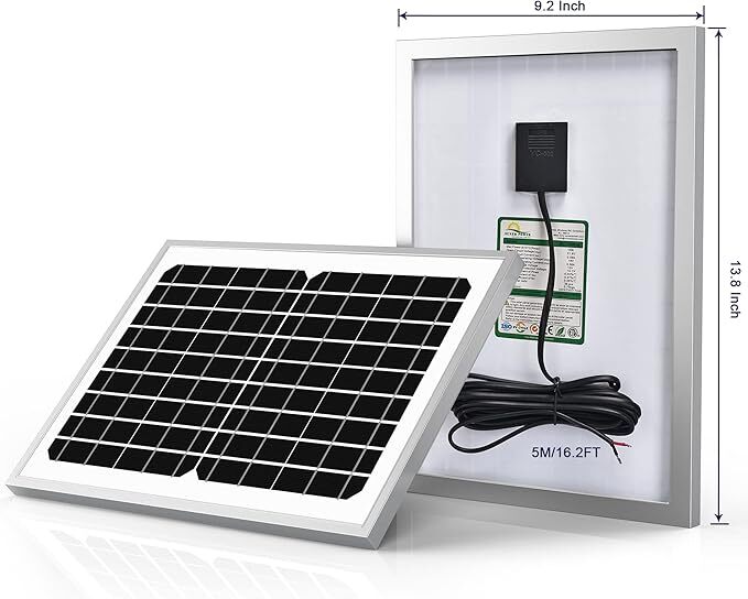 10W Solar Powered Charger Kit for Automatic Gate Opener Electric Fence + Bracket