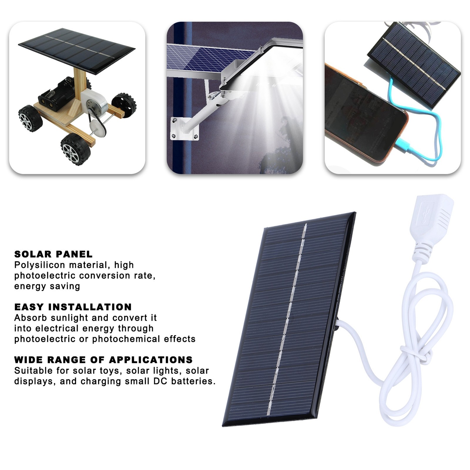 Hot 1W 6V Solar Panel Polysilicon Solar Charging Board For Toys Lamps