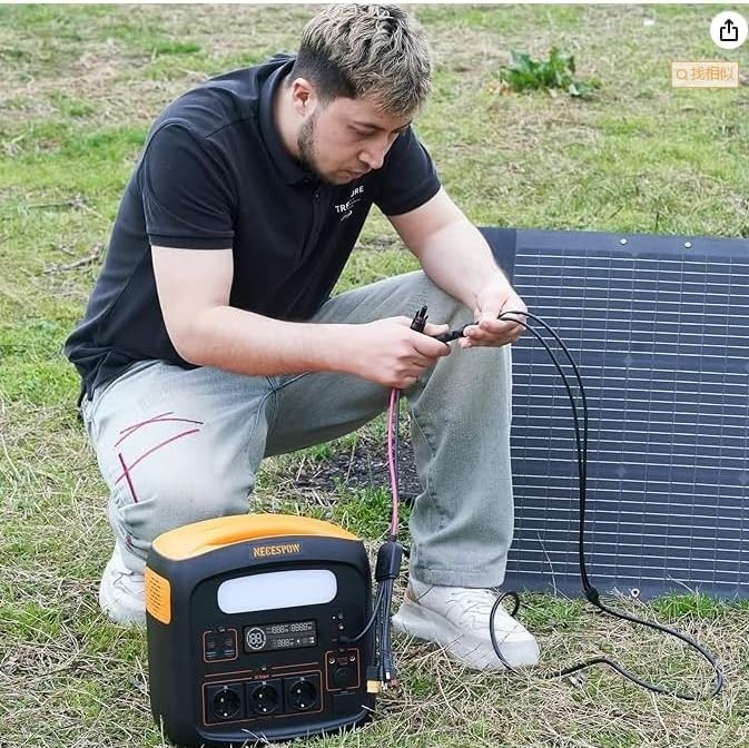 Portable 7-in-1 Solar Charging Adapter, DC8020 to DC7909 with Thick 14AWG Cable