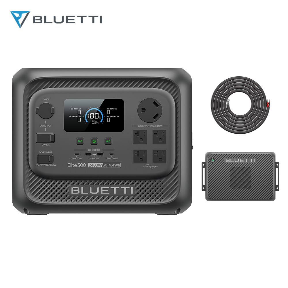 BLUETTI Elite 300 2400W 3014.4Wh Power Station+1200W Alternator Charger for RVs