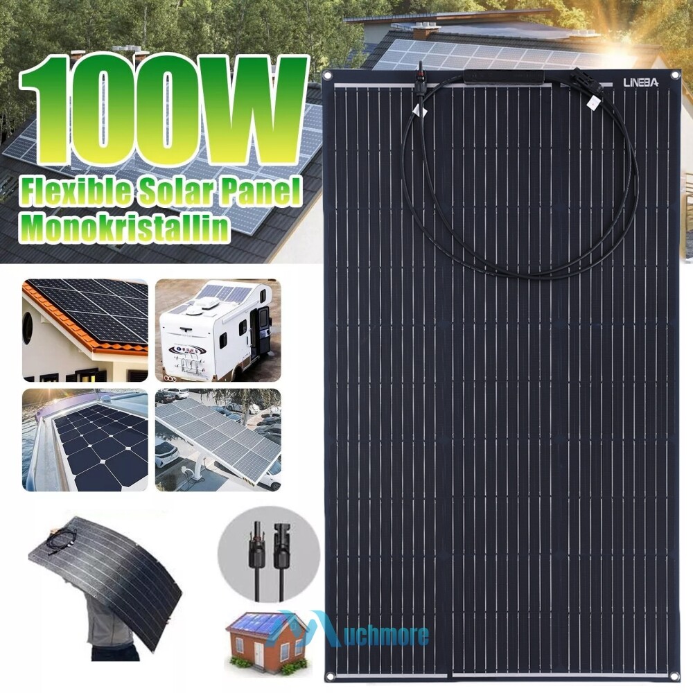 200W 400W Watt 18V Portable Flexible Solar Panel Kit RV Camping Off-Grid Rooftop