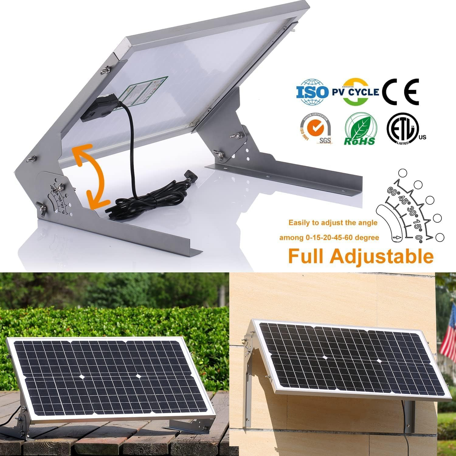 12V 30W Solar Battery Charger Maintainer, Built-In Ultrasmart MPPT Controller, A