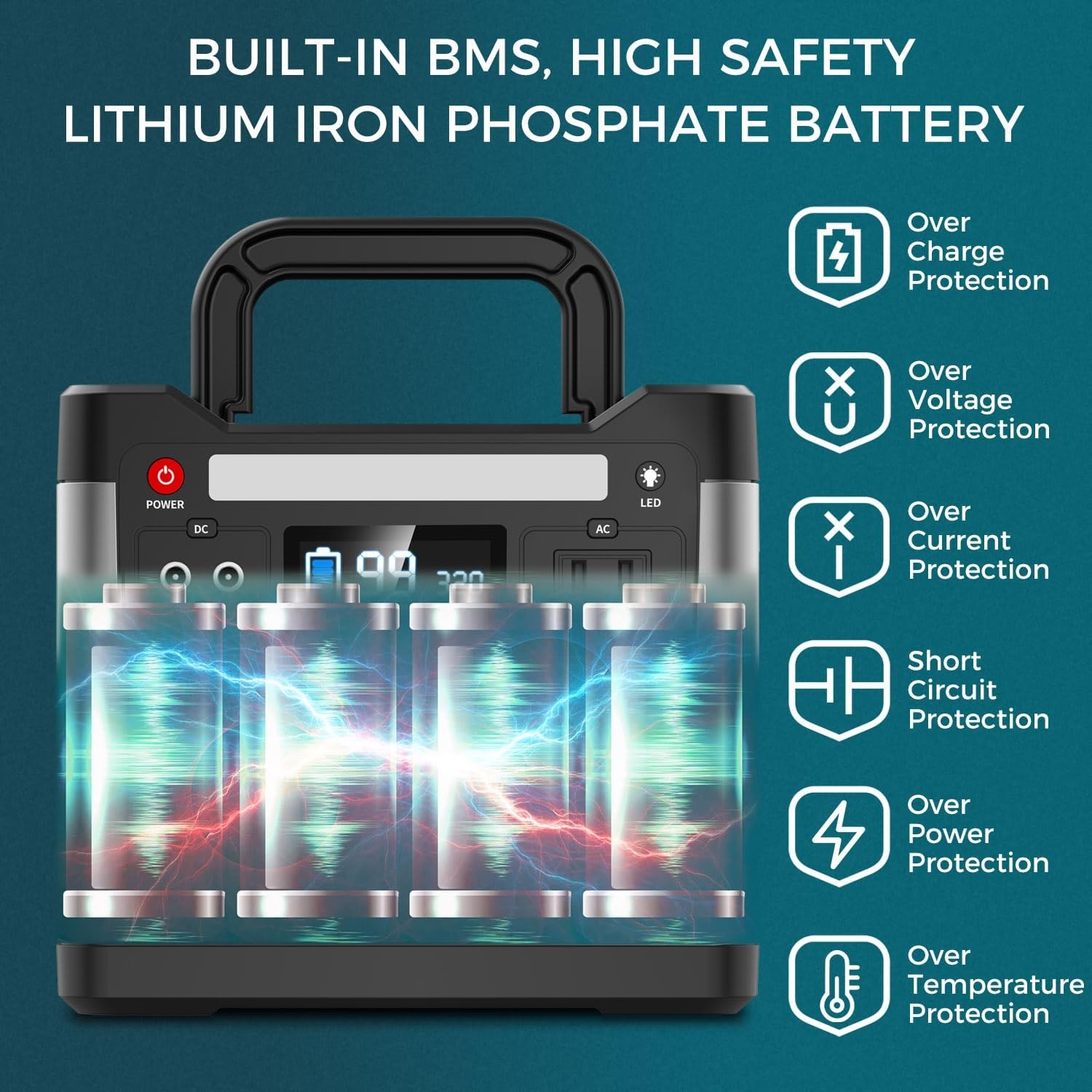 ALPHA DIGITAL 320W Outdoor Portable Power Station, 298Wh/93120mAh – BLACK/GREY