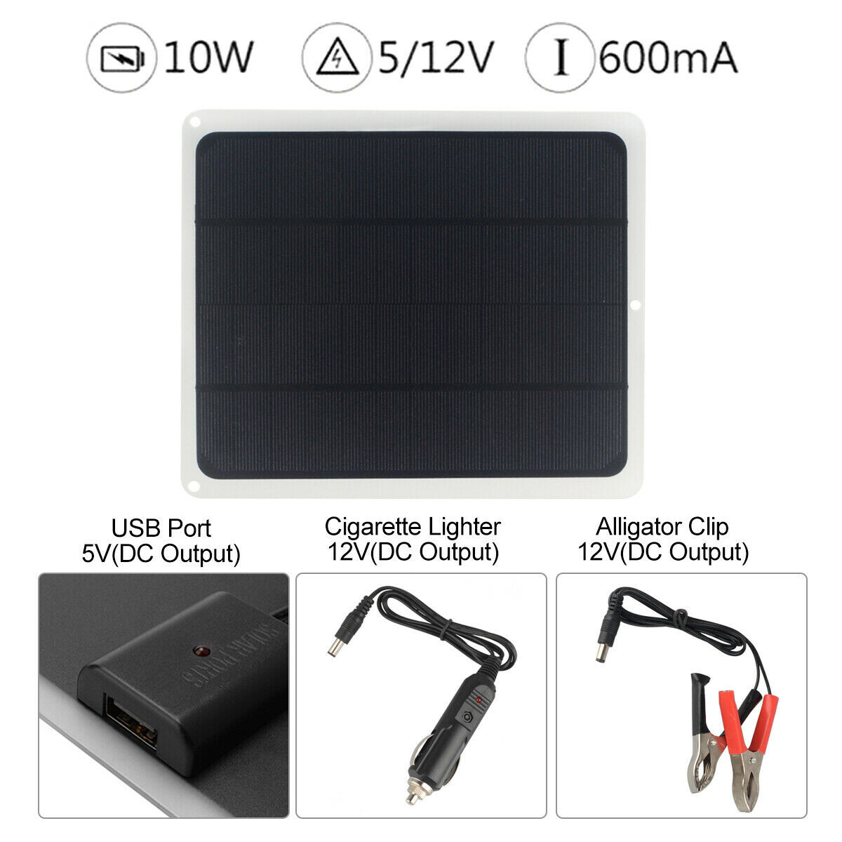 20W Solar Panel 12V Trickle Charger Battery Charger Kit Maintainer Boat RV Car