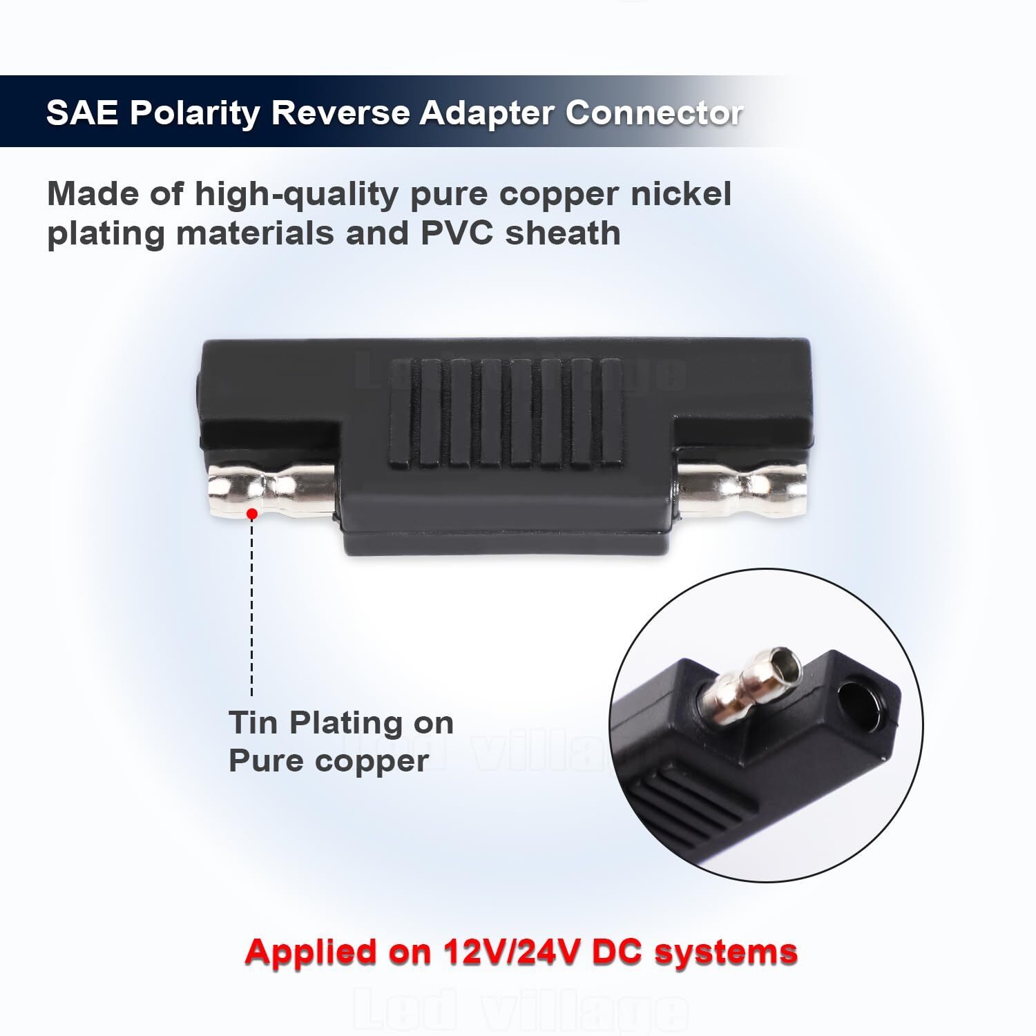 10 Pack SAE to SAE Polarity Reverse Quick Disconnect Cable Plug Adapter