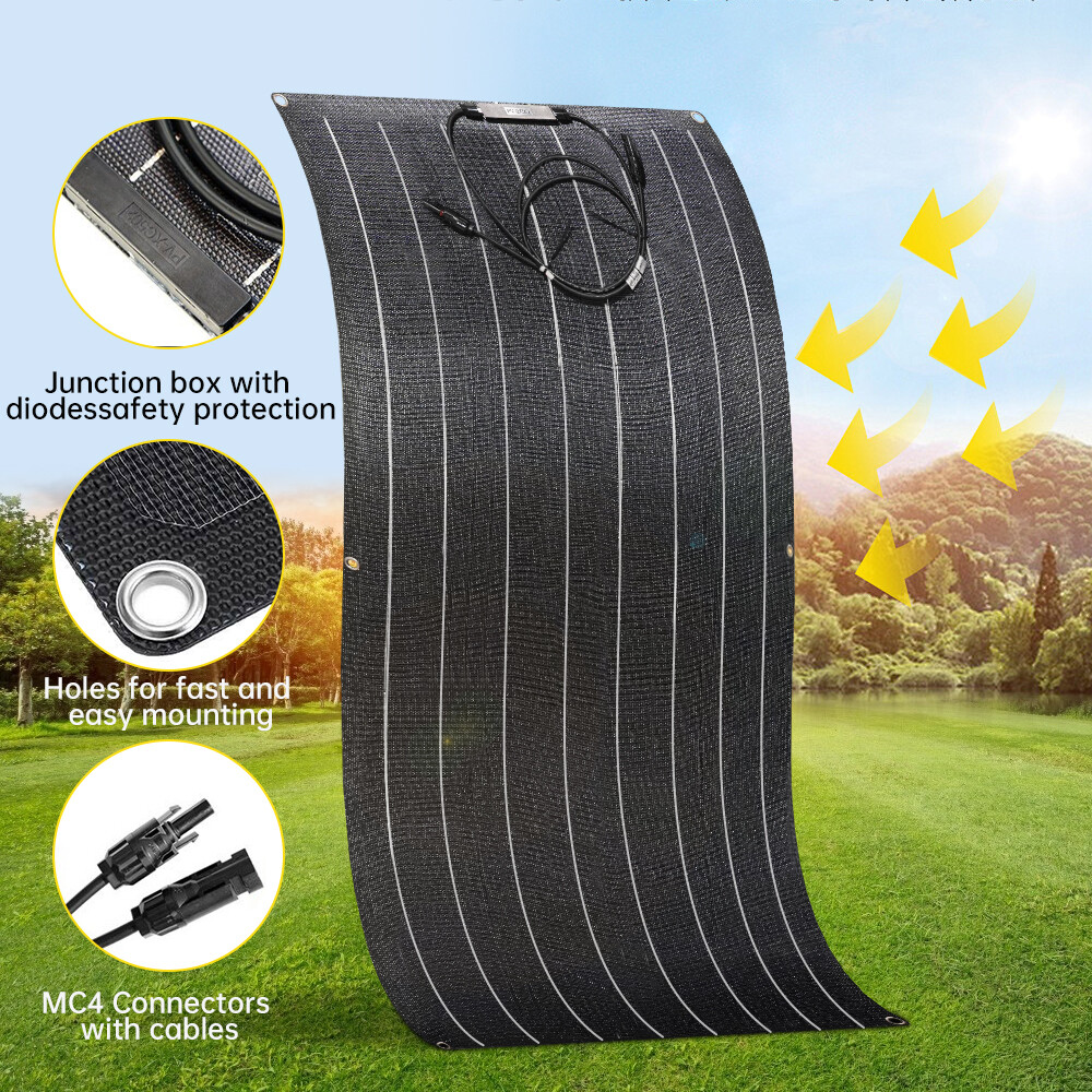 200W-400W 18V Flexible Solar Panel Mono Off-Grid Charger for RV Boat Van Car
