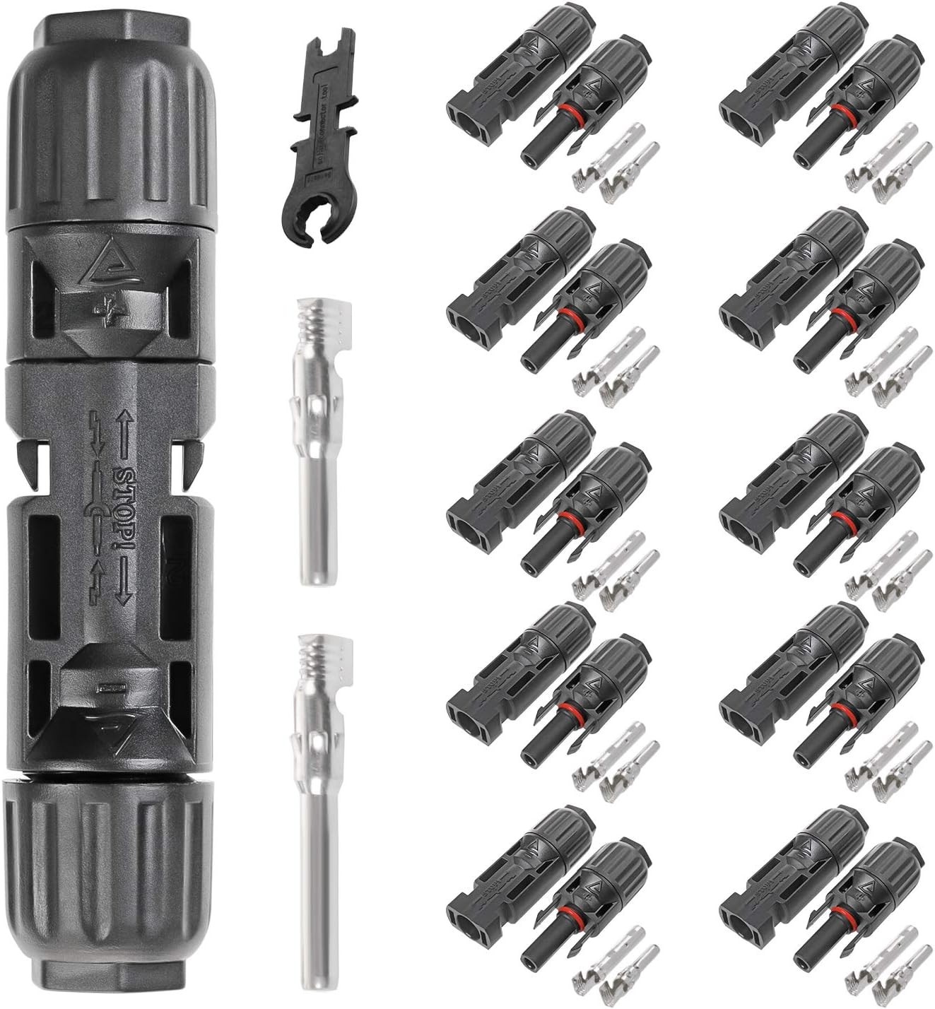 20PCS Waterproof MC4 Solar Connectors with High Voltage Safety – Complete Kit