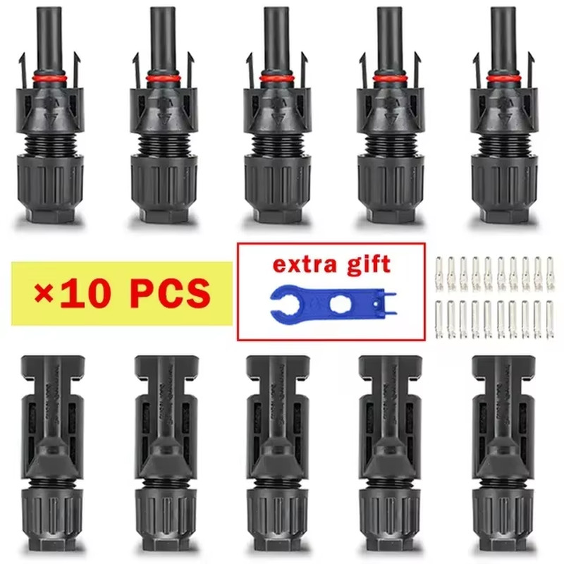 Photovoltaic Solar Connector Kit 1000V 30A for PV/MC Cable 10-400 Pcs