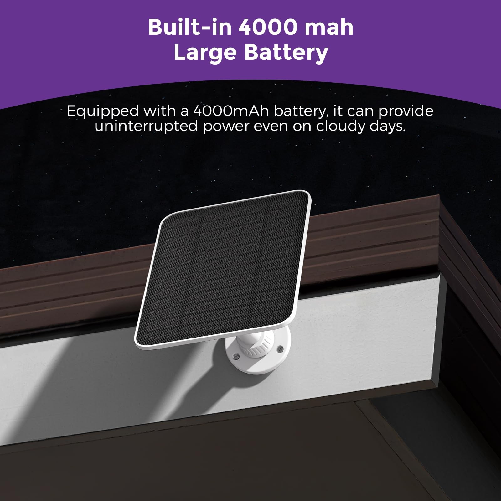 Solar Panel for Google Nest with Built-in 4000mAh Battery – with Google Nest …