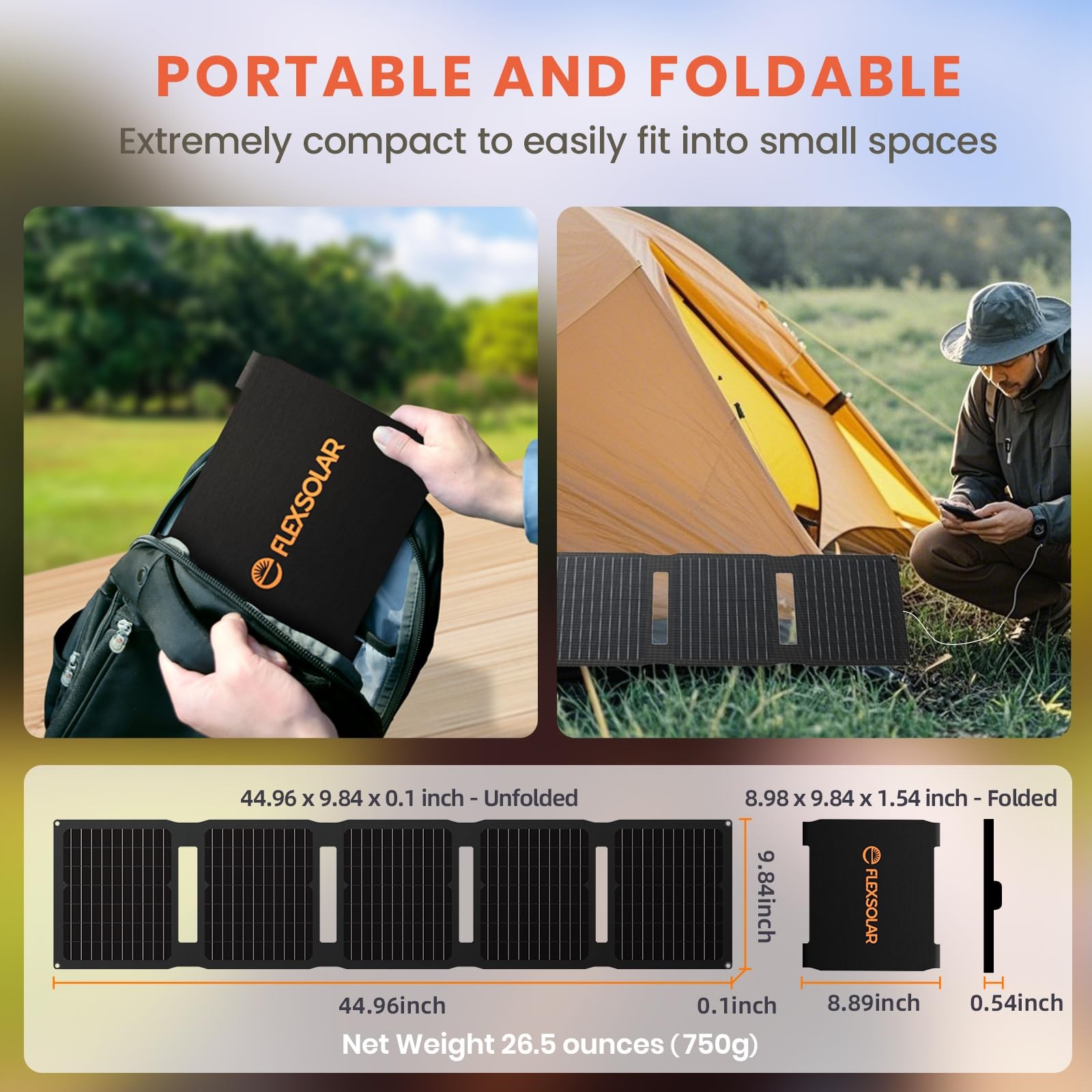 Upgraded 40W Portable Solar Panels Chargers with PD2.0 USB-C,QC3.0 USB-A and …