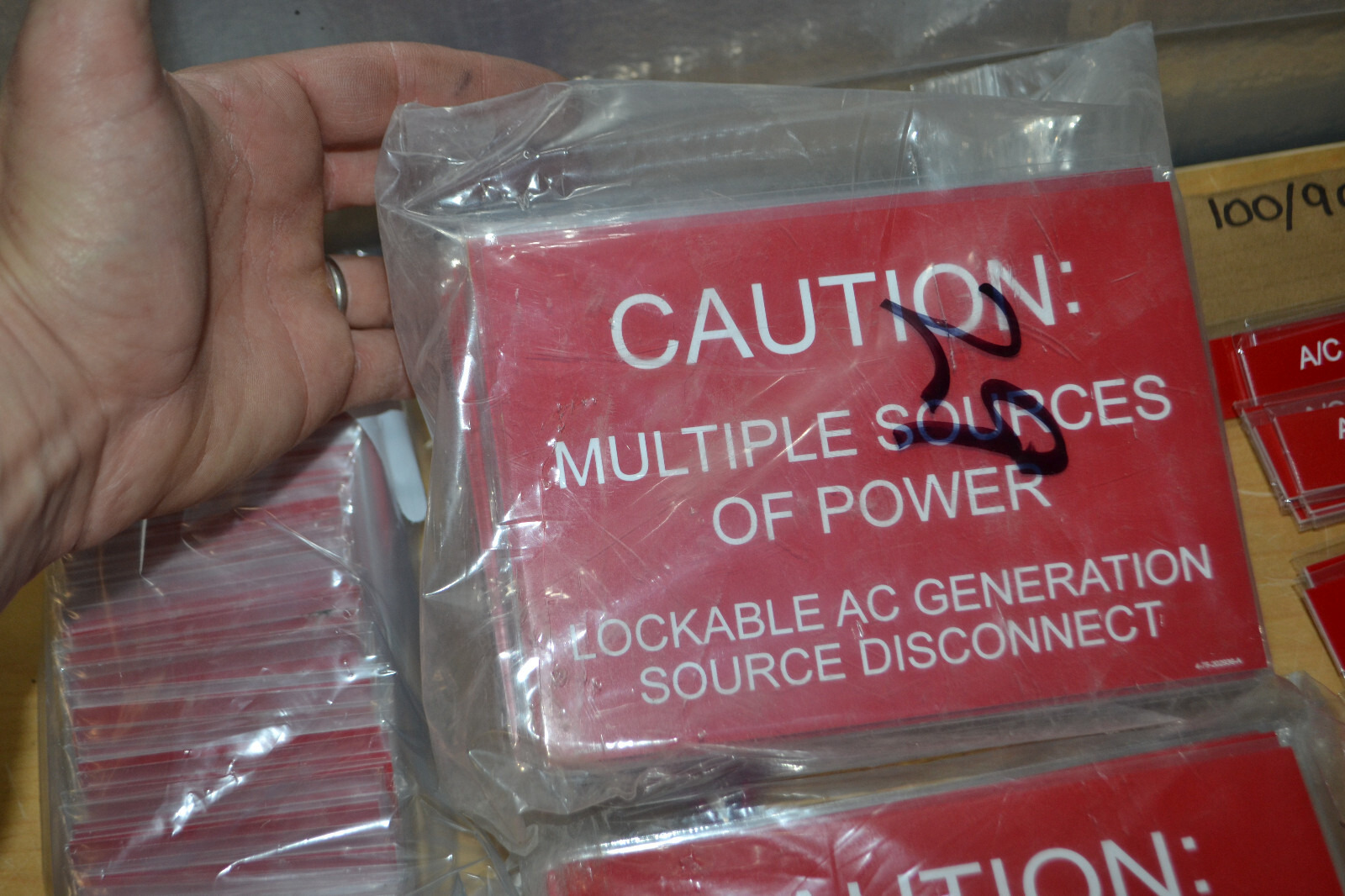 319 ~ Solar PV Warning Label Placards ~ Power Supply Sources for Utilities ~ g