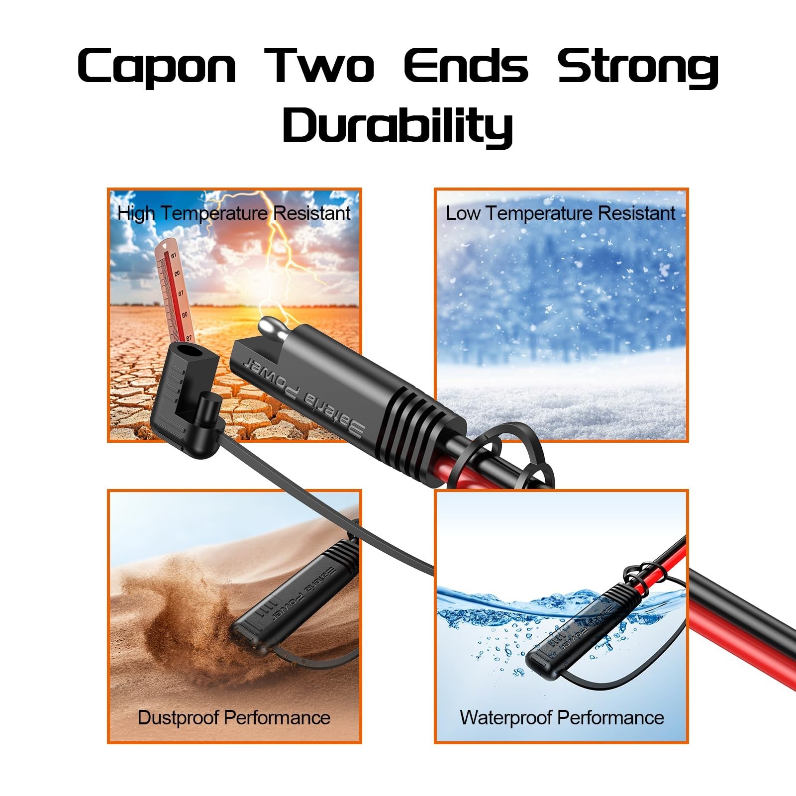 25FT 16AWG SAE Extension Cable with Quick Disconnect Connector for Automotive, S