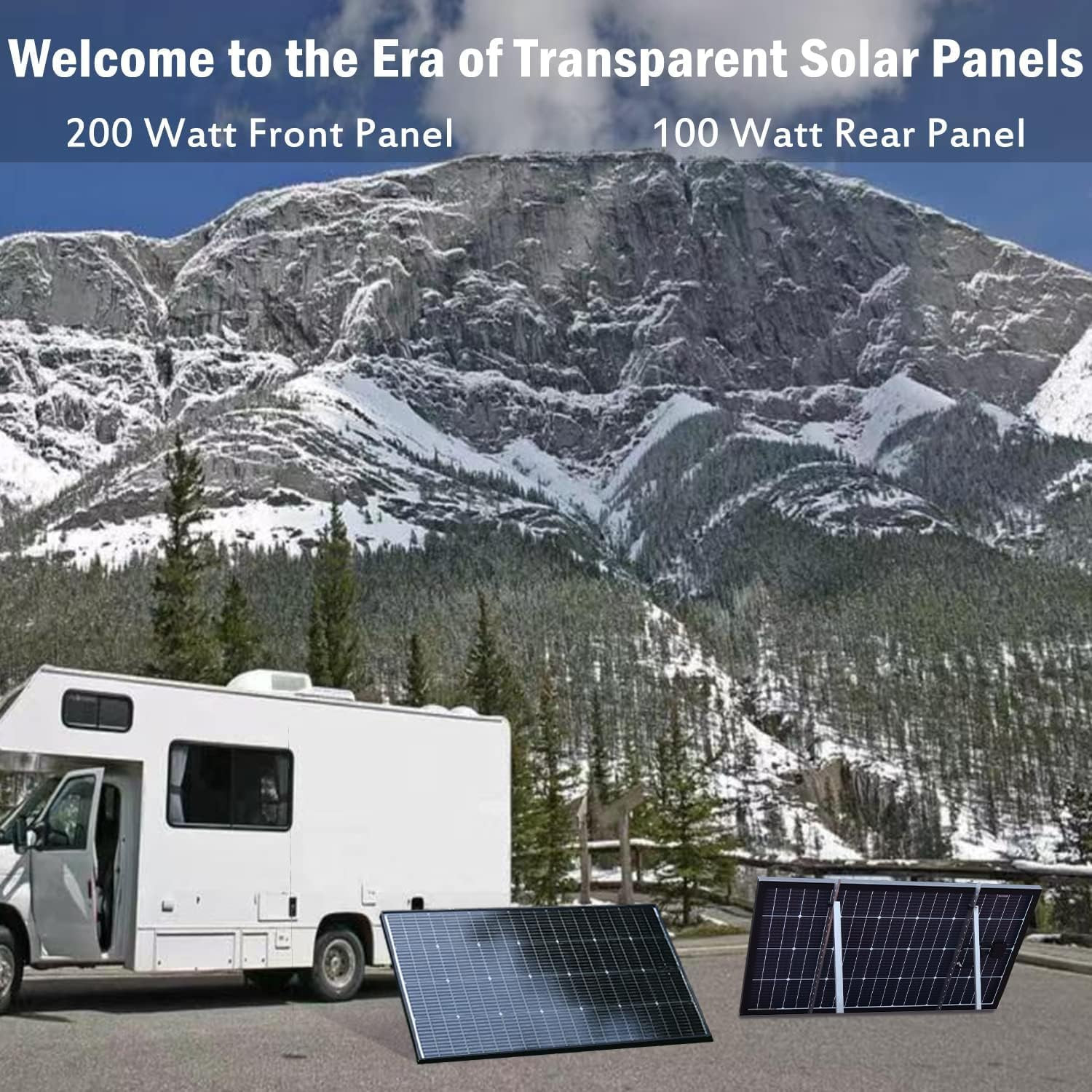 JJN Bifacial 200 Watt Solar Panel, 16BB N-Type 200W 12V 25% High Efficiency 200W