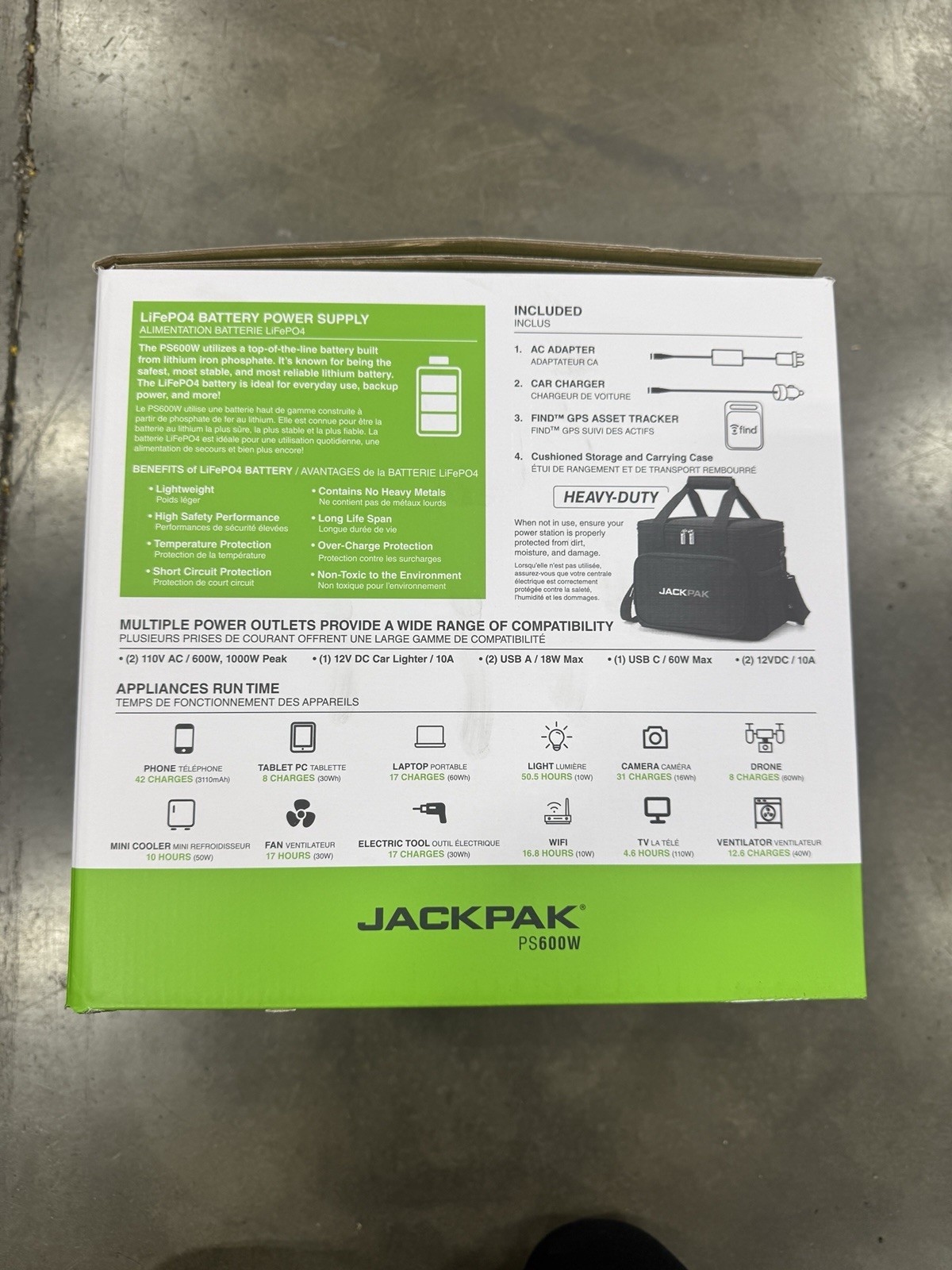 Portable Jackpak Battery PS600W SP100W Portable Power Station