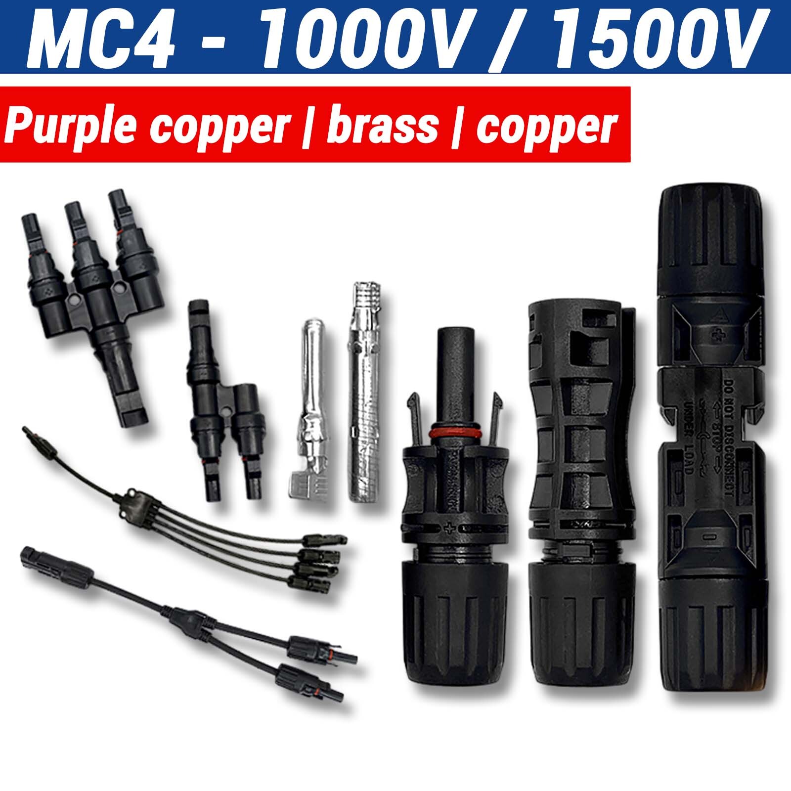 Solar Panel Y / T Branch Cable Connection Waterproof Adapter Connector Extension