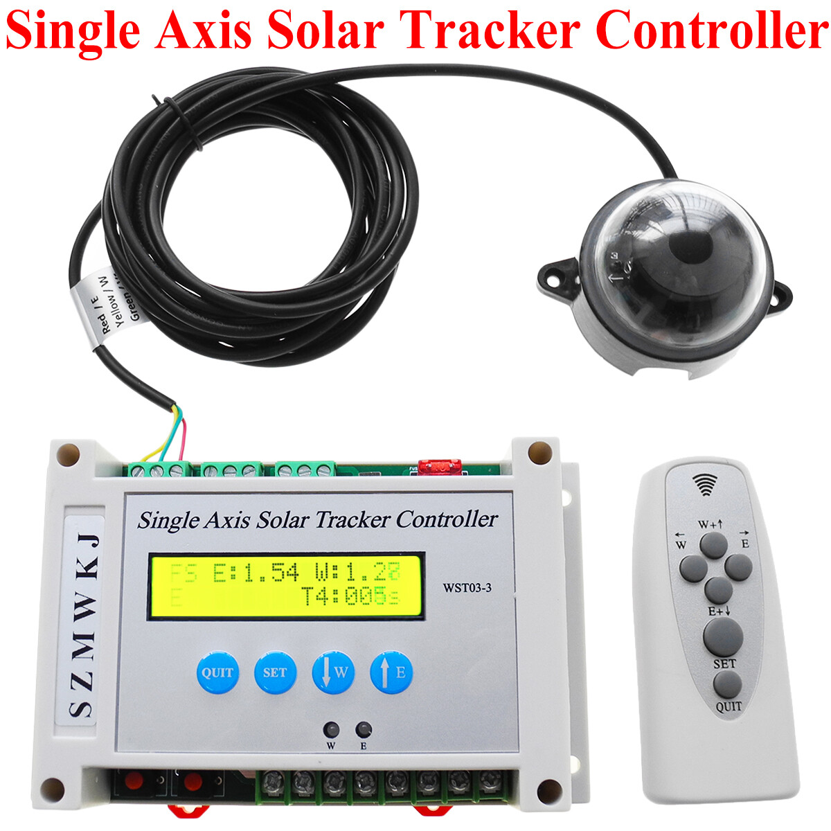 Electronic LCD Solar Tracker Controller W/ Wind Sensor for Solar Panel Tracking