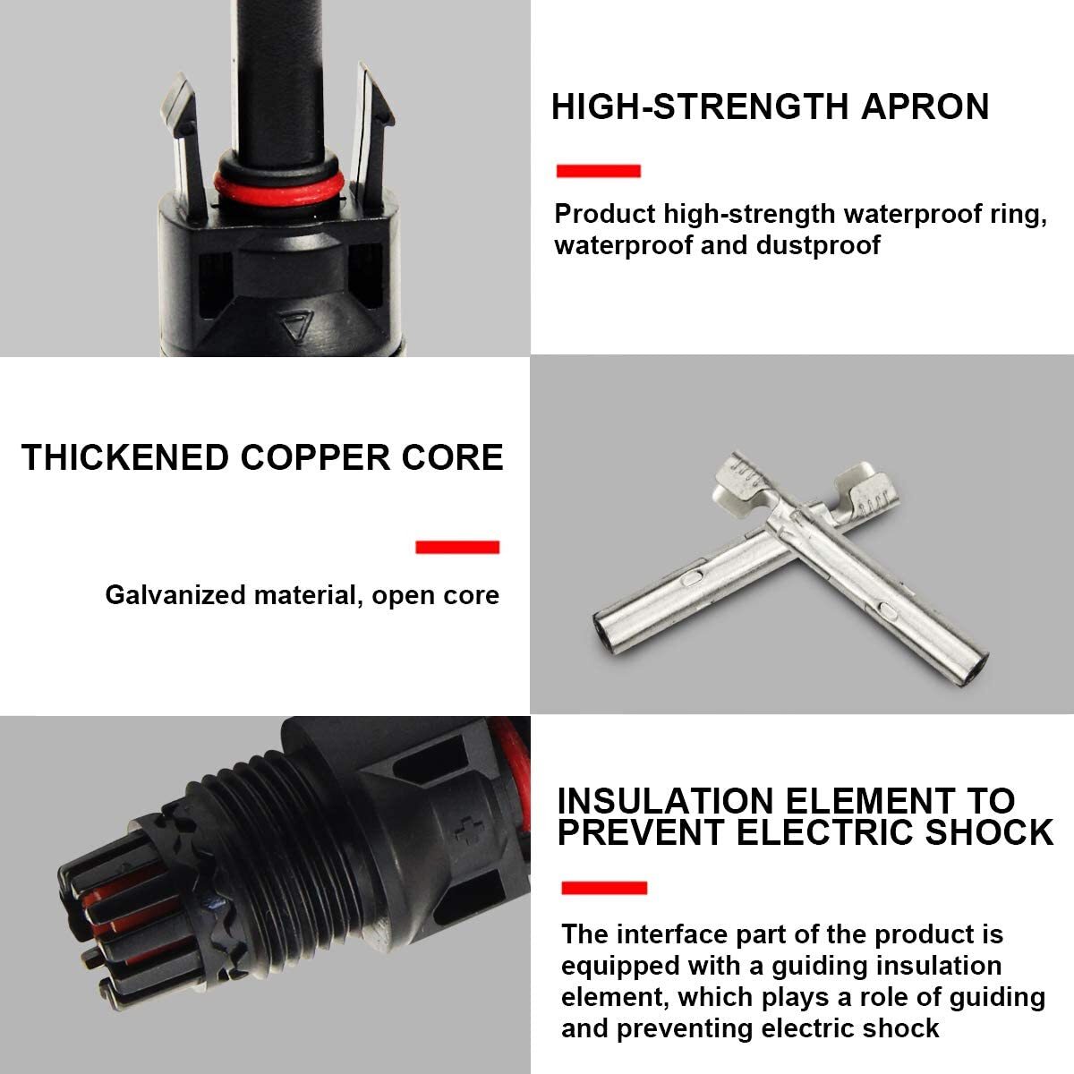 20x Male and Female Solar Panel Connectors for Photovoltaic System Connect Kit