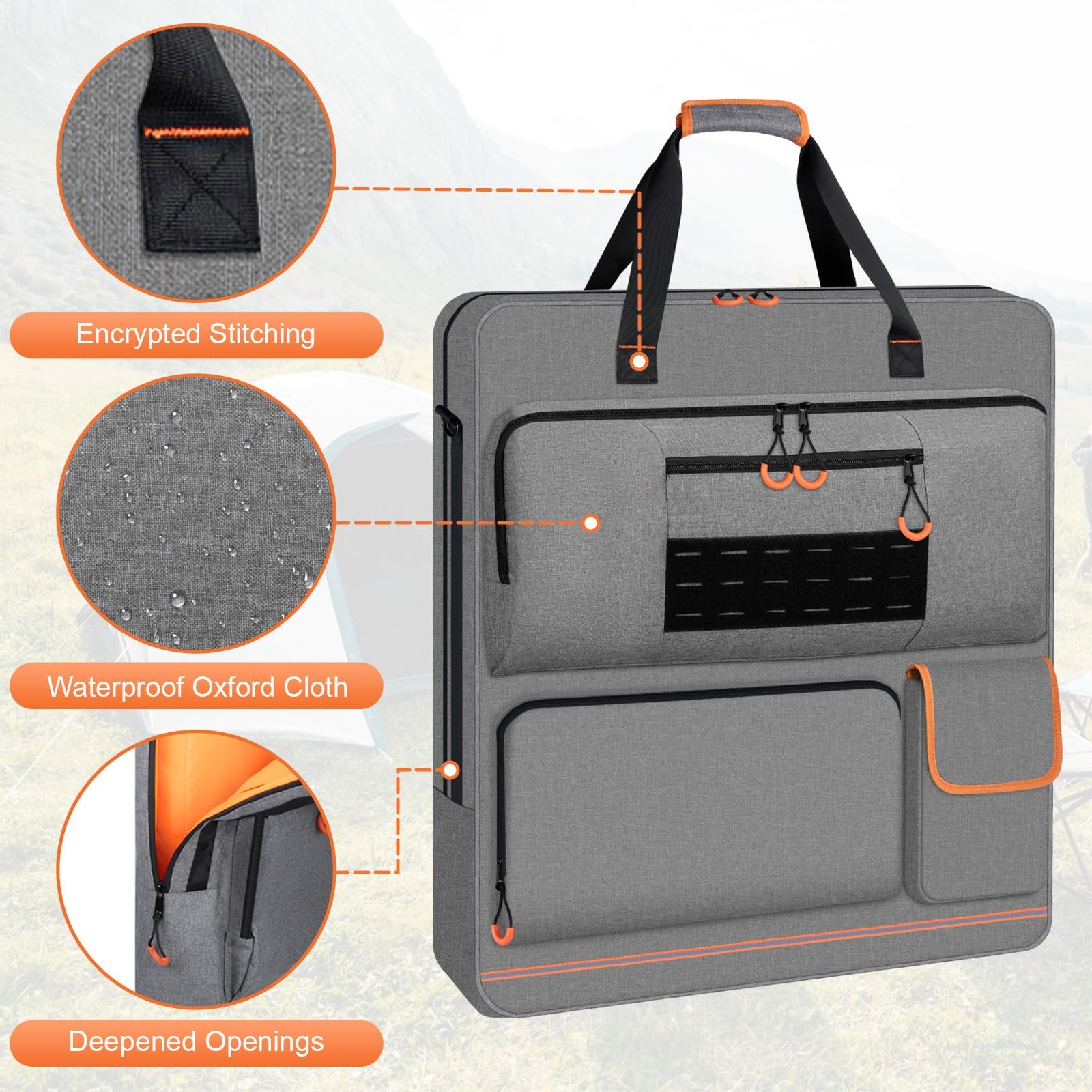 Wigojoy Solar Panel Storage Bag with Orange Lining, Deepened Opening, Zipper …