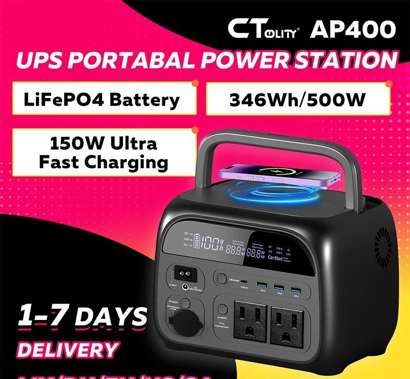 500W Portable Power Station – Solar Generator with LiFePO4 for Camping & Backup