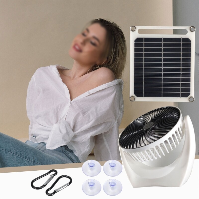 6W Solar Powered Exhaust Fan for Greenhouse Shed Barn Chicken Fan