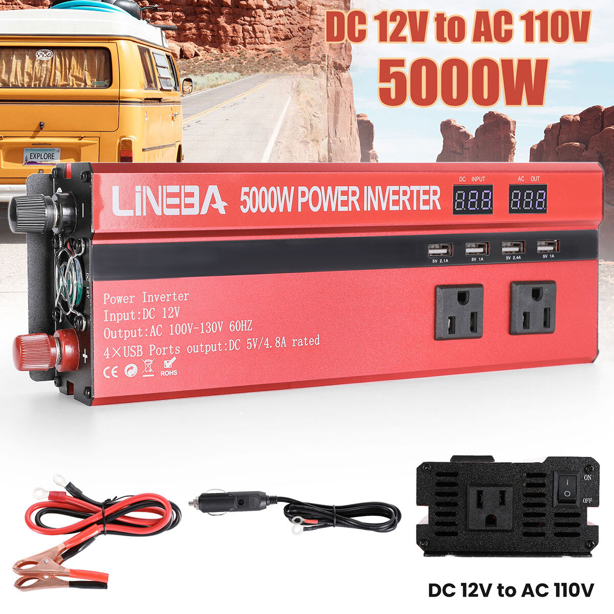 5000W Complete Solar Panel Kit Solar Power Generator 30A Home 110V Grid System