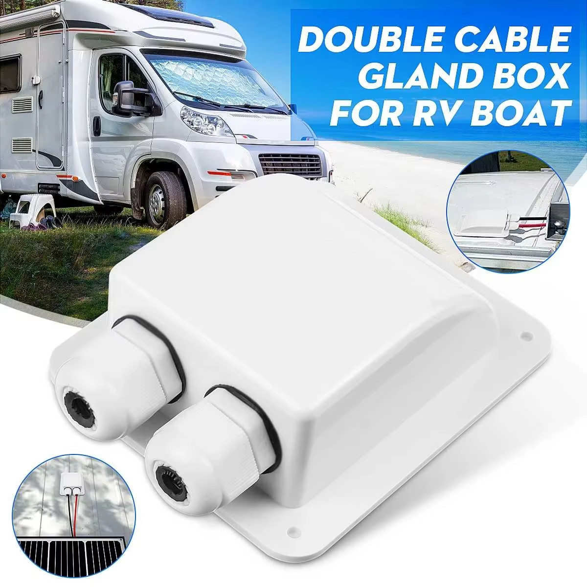 Waterproof ABS Solar Panel Double/Single Hole Wire Cable Entry Gland Sealing Jun