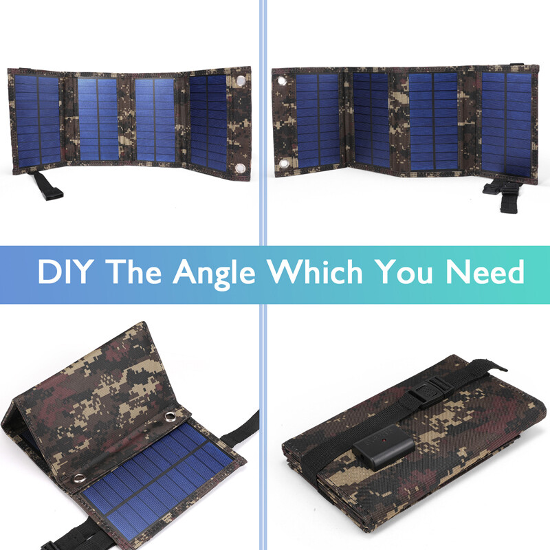 80W USB Solar Panel Folding Power Bank Outdoor Camping Hiking Phone Charger