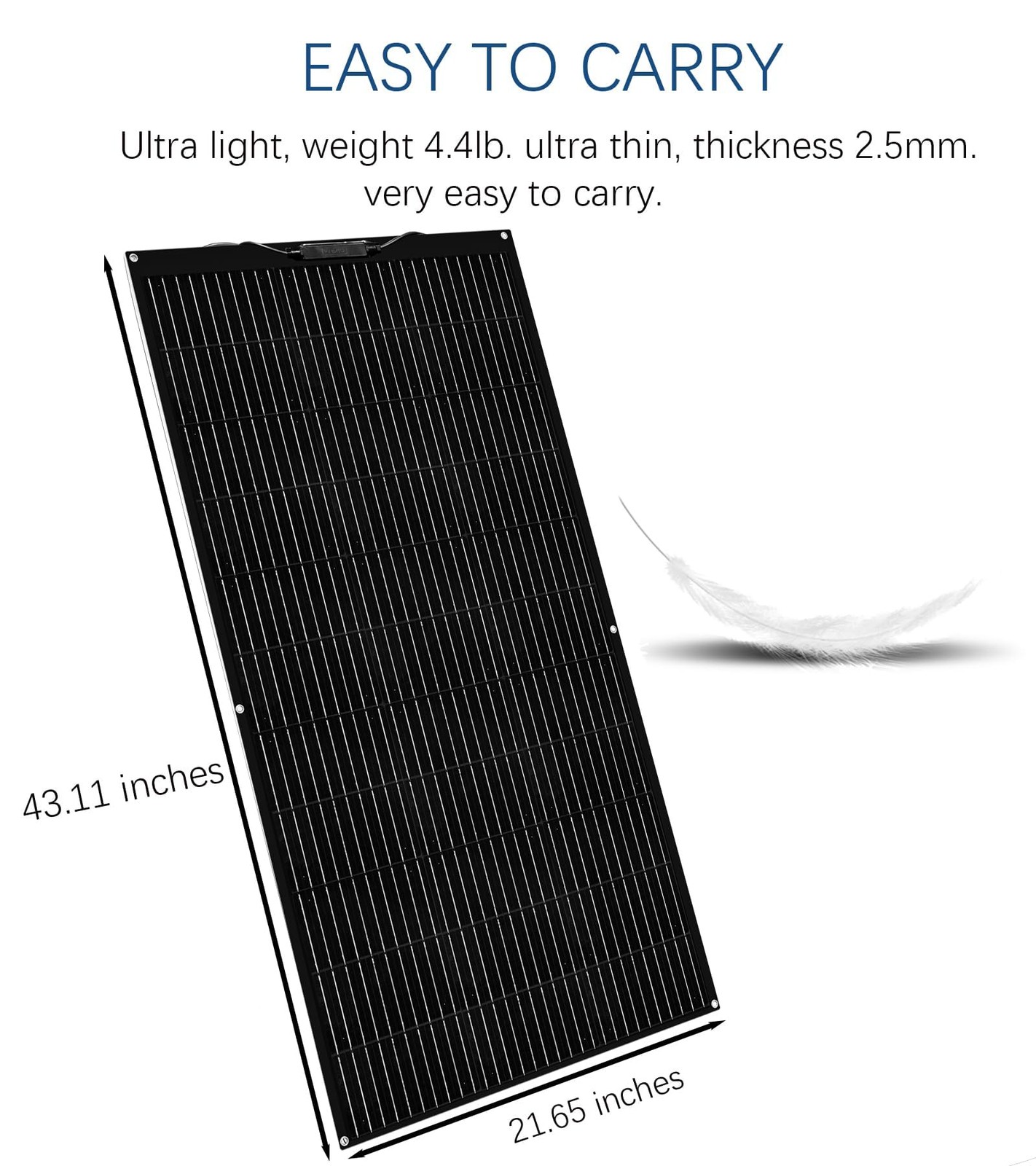 Flexible Solar Panel 100W 12V, 250° Bendable Monocrystalline Solar Panel with…