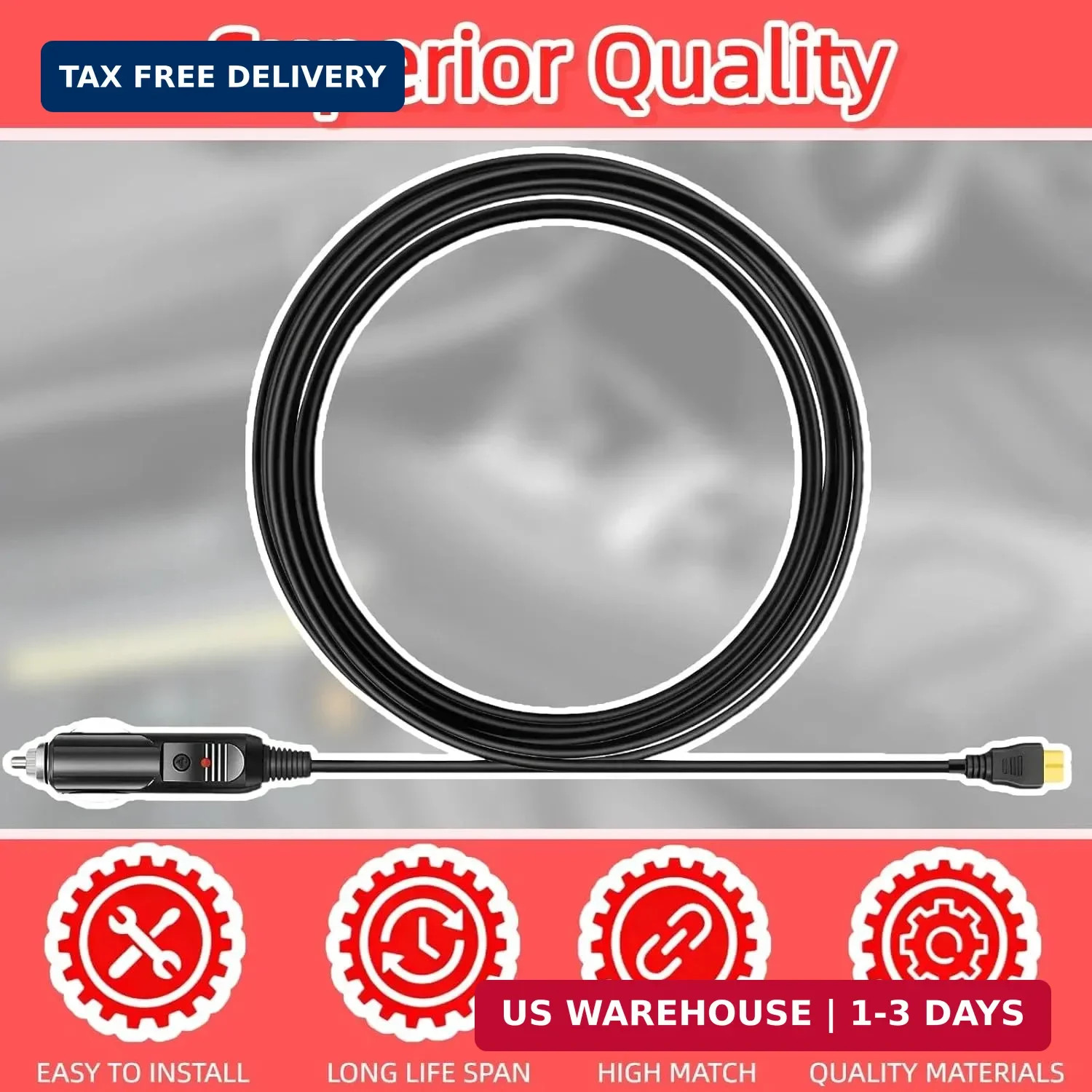 12V/24V XT60 Car Charger Suitable for Ecoflow Delta/River Car Charging Cable Car