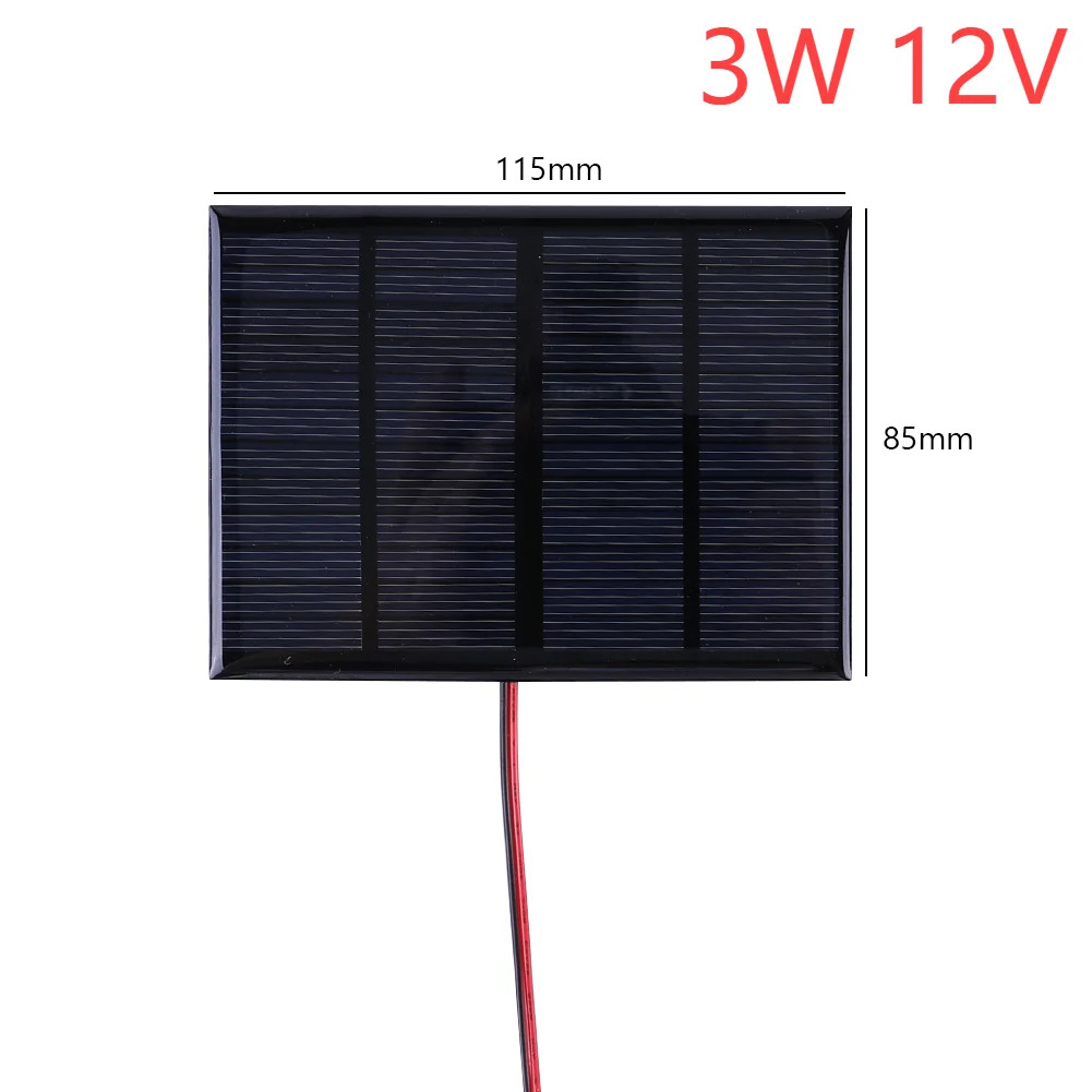 2pcs Solar Panel 3/5W 5/12V Micro Solar Board Portable Fast Charger Polysilicon