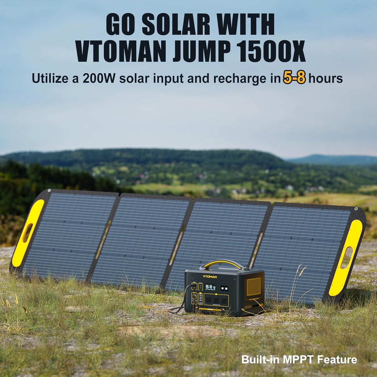 VTOMAN Jump 1500X Portable Power Station 1500W (3000W Peak), 828Wh LiFePO4 (LFP)