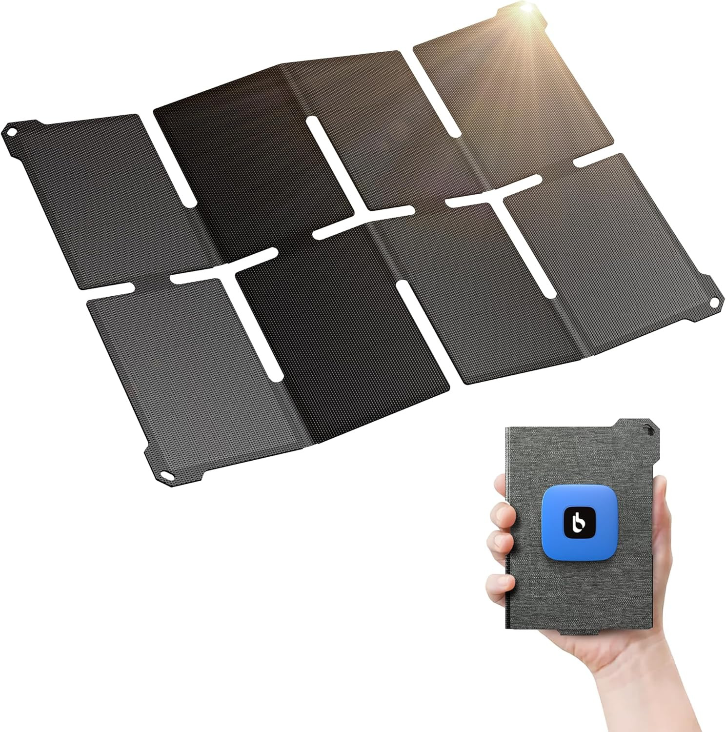[Upgraded] Ultra-Light Portable 25W Solar Panel Charger with USB-A and USB-C Po
