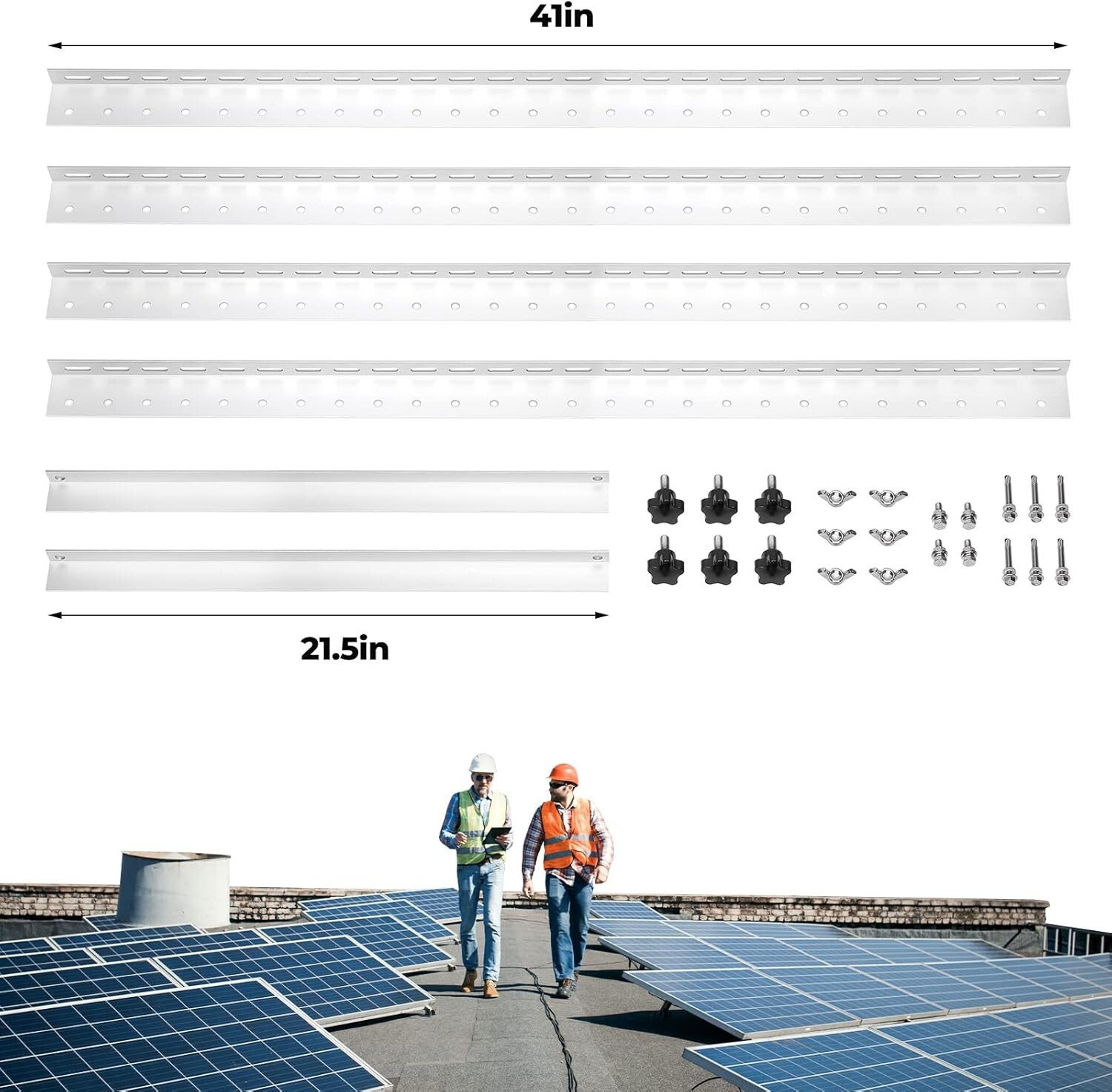 Versatile 41in Tilt Mount Brackets for 180-300W Solar Panels on Any Surface